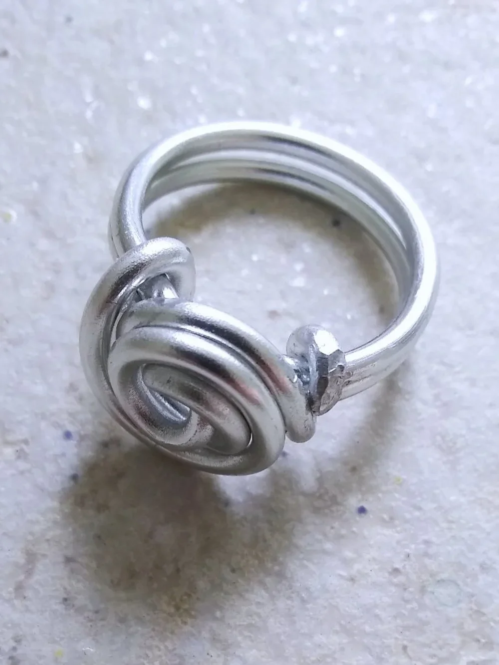 Handmade & Custom Sized for You! Super Thick Silver Alu Wire Ring - Boho Chic!